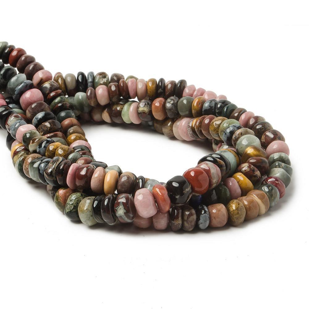 4.5-6mm Multi Gemstone Plain Rondelle Beads 113 pieces - The Bead Traders