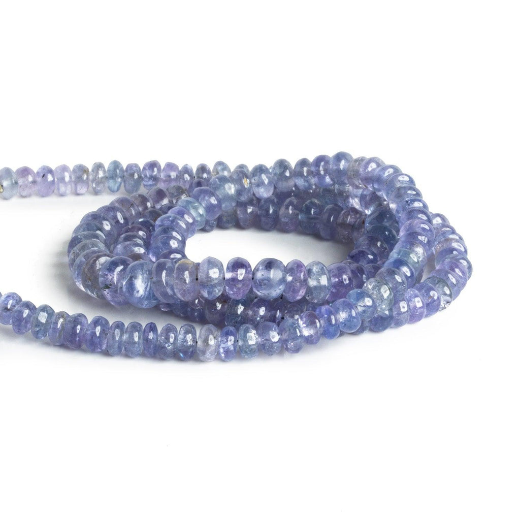 4.5-6mm Tanzanite Plain Rondelles 18 inch 175 beads - The Bead Traders