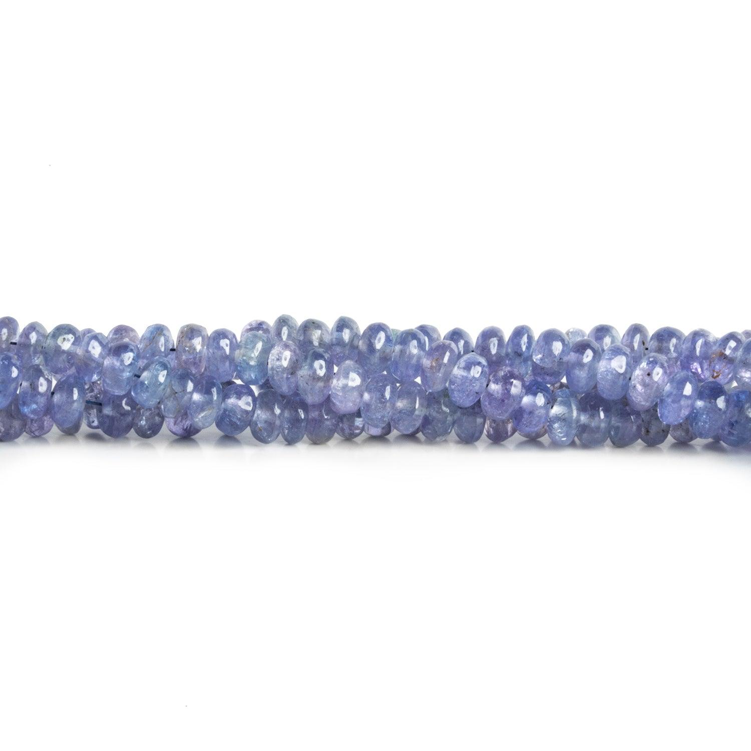 4.5-6mm Tanzanite Plain Rondelles 18 inch 175 beads - The Bead Traders