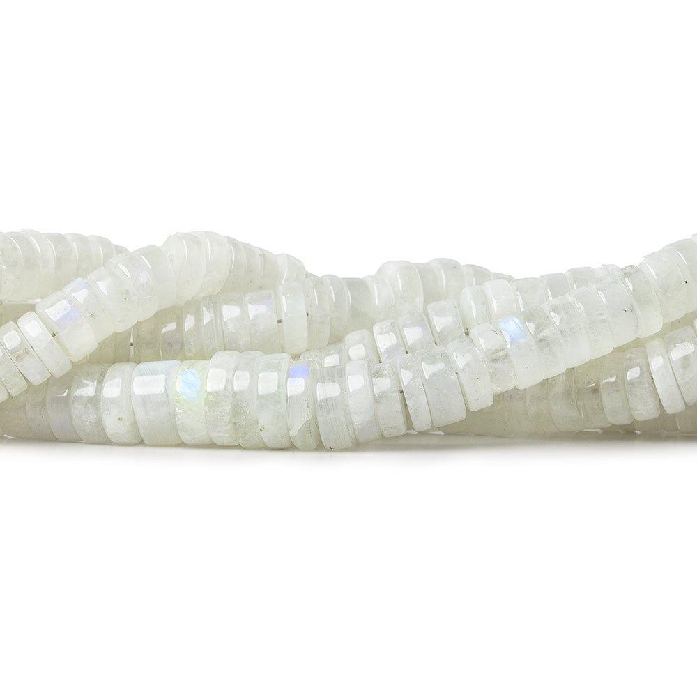 4.5-9mm Rainbow Moonstone plain Heishi beads 18 inches 235 pieces - The Bead Traders