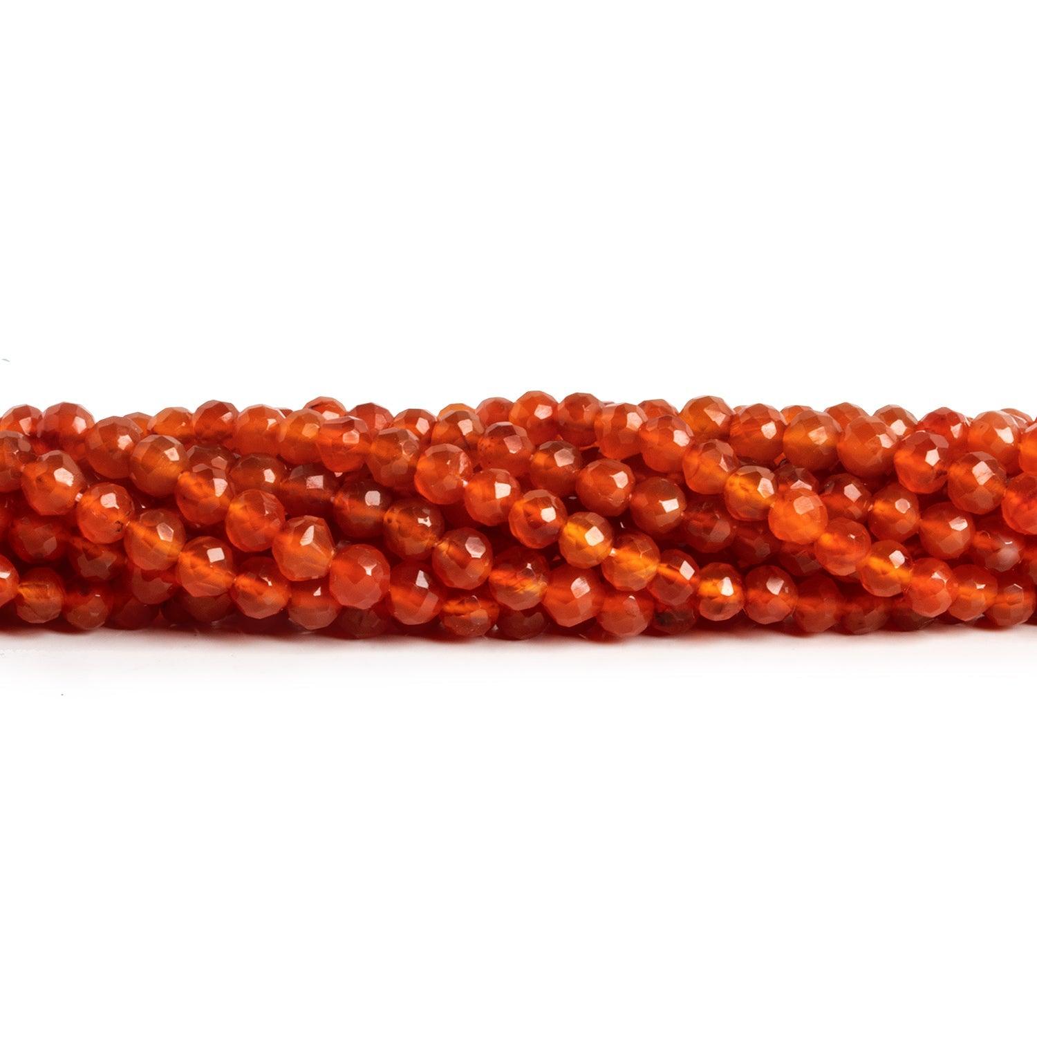 4.5mm Carnelian Faceted Rounds 12 inch 75 beads - The Bead Traders