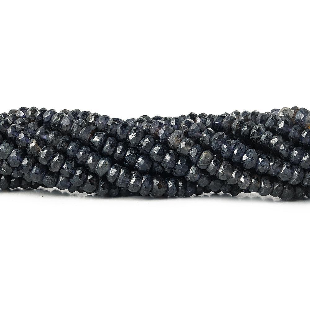 4.5mm Iolite Faceted Rondelles 13 inch 100 beads - The Bead Traders