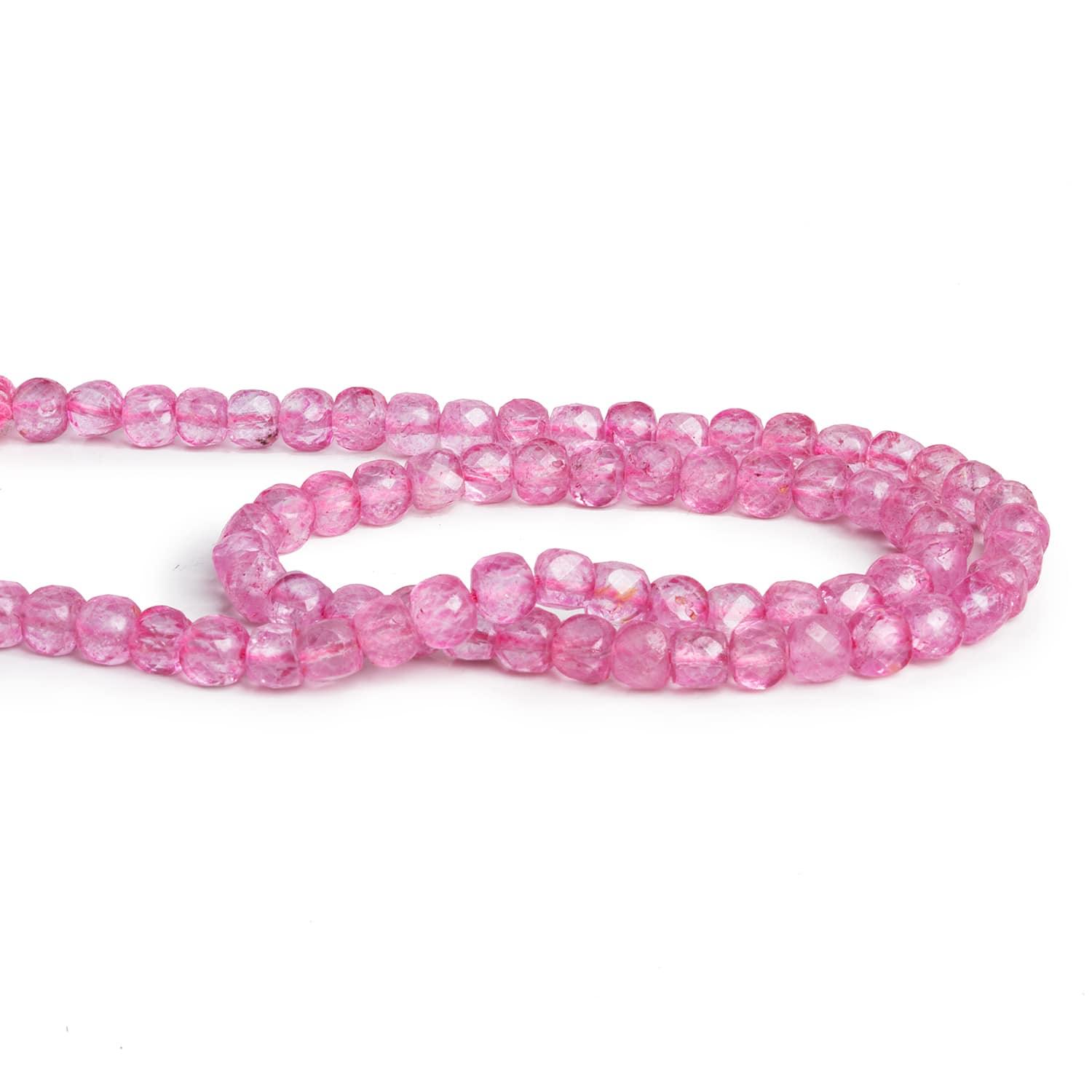 4.5mm Mystic Pink Topaz Microfaceted Cubes 12 inch 65 beads - The Bead Traders