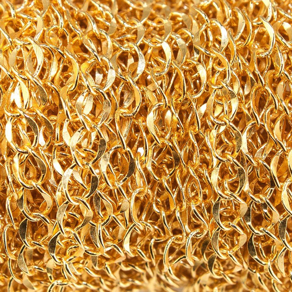 4mm 22kt Gold plated Twist Oval Chain sold by the foot - The Bead Traders