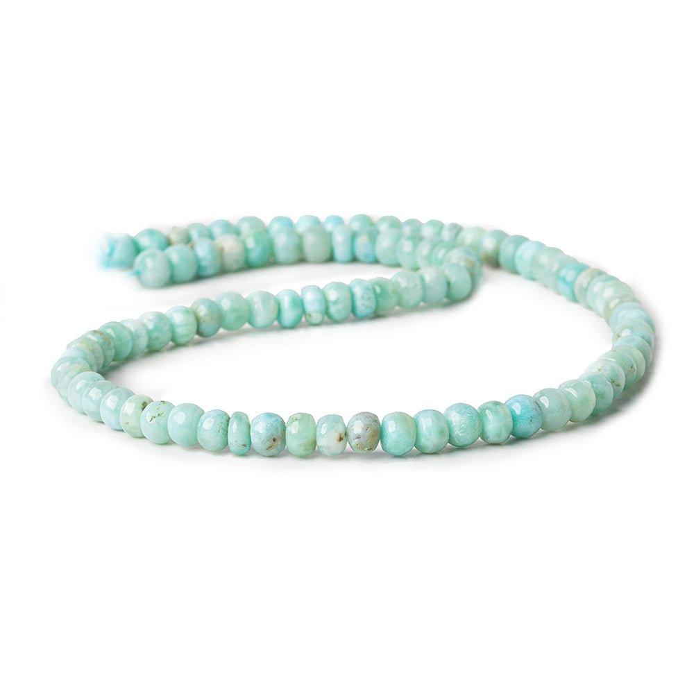4mm - 5mm Larimar plain rondelles 18 inch 90 beads A grade - The Bead Traders