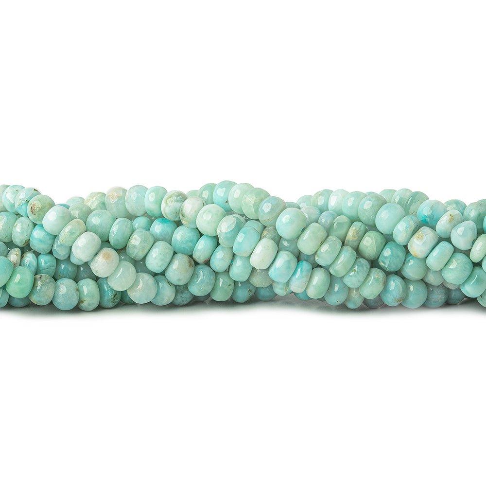 4mm - 5mm Larimar plain rondelles 18 inch 90 beads A grade - The Bead Traders