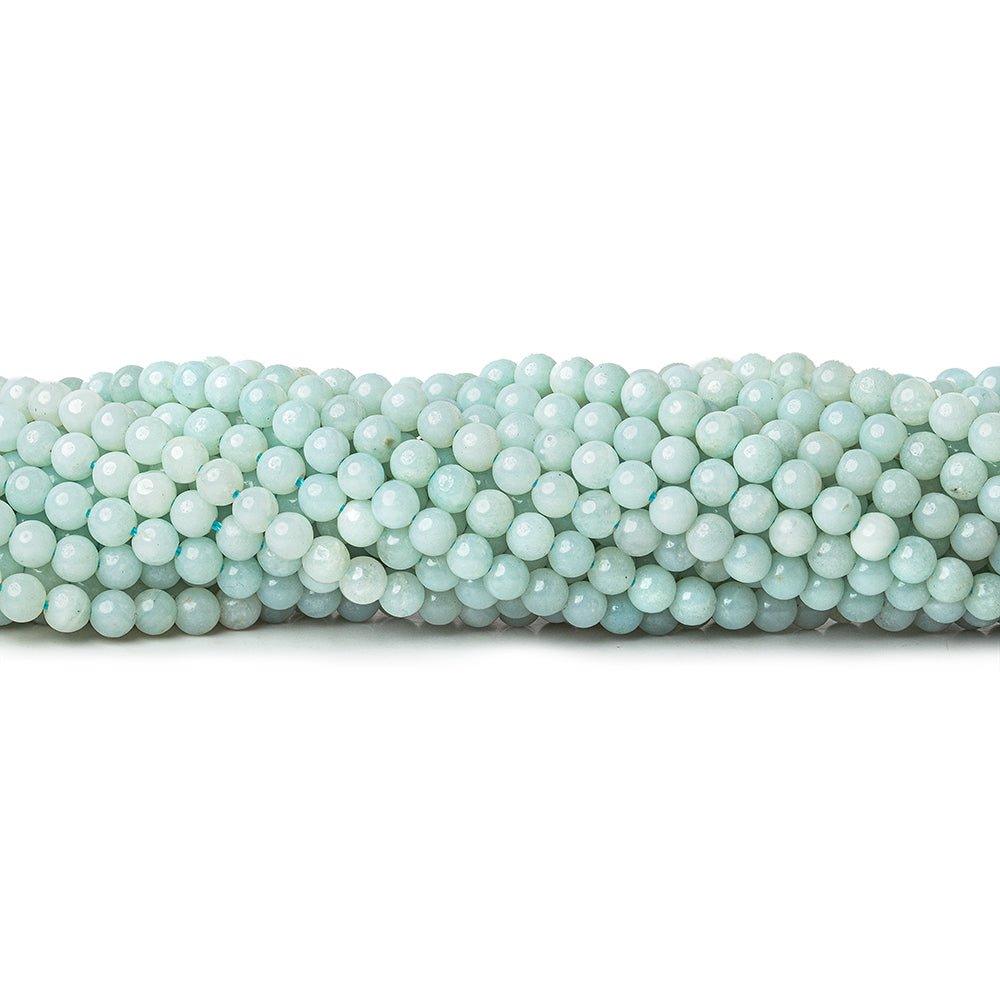 4mm Amazonite plain round beads 15.5 inch 98 pieces - The Bead Traders