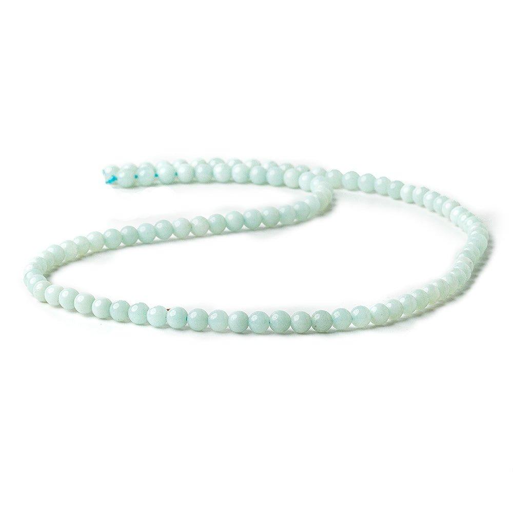 4mm Amazonite plain round beads 15.5 inch 98 pieces - The Bead Traders