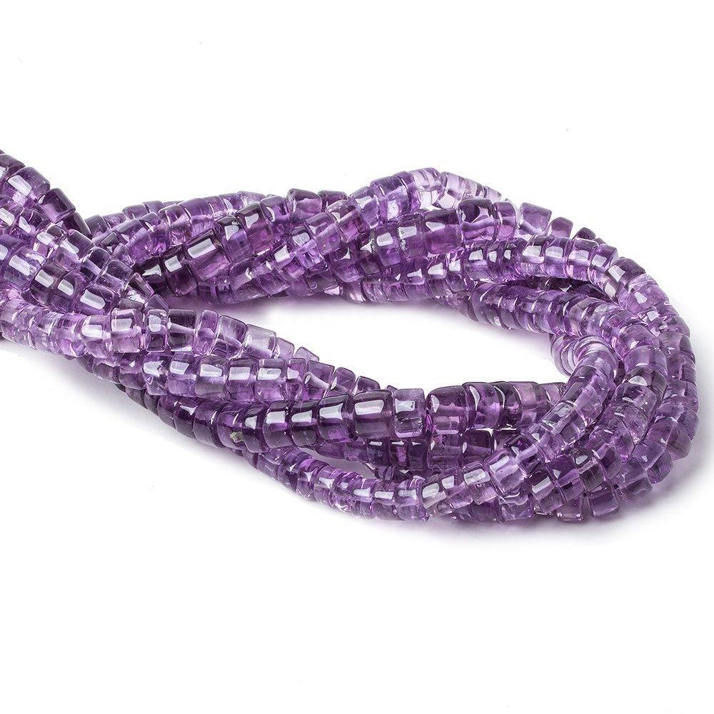 4mm Amethyst plain Heishi beads 14 inch 130 pieces - The Bead Traders