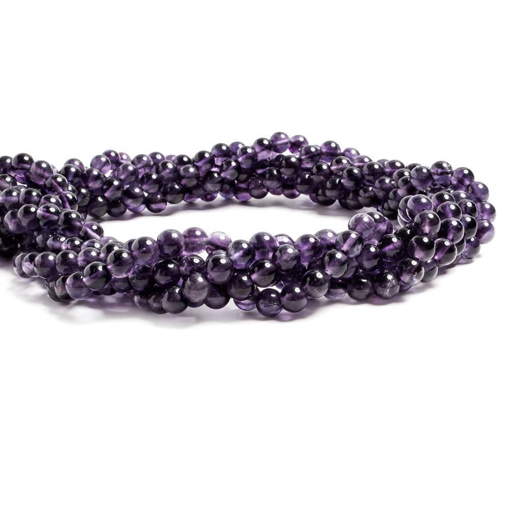 4mm Amethyst plain rounds 14 inches 89 beads - The Bead Traders