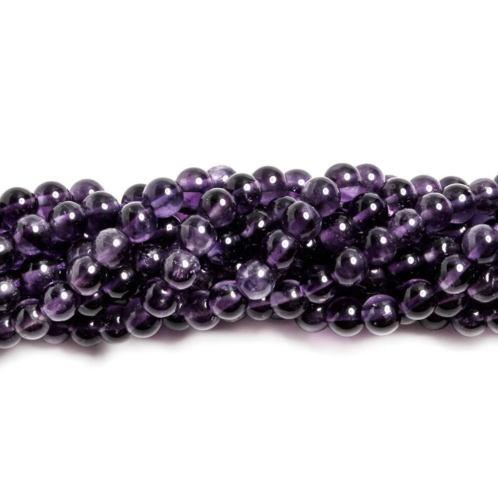 4mm Amethyst plain rounds 14 inches 89 beads - The Bead Traders