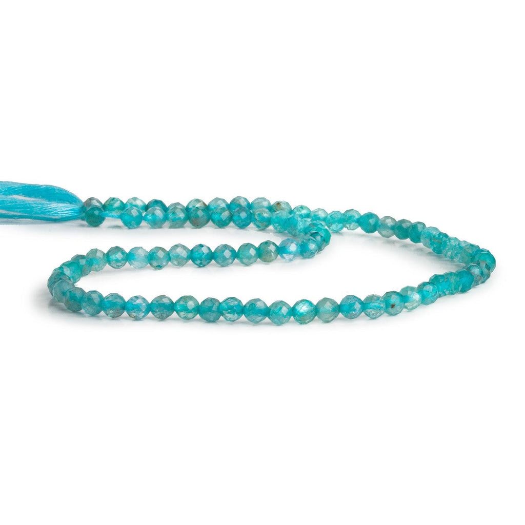 4mm Apatite Microfaceted Round Beads 12 inch 85 pieces - The Bead Traders