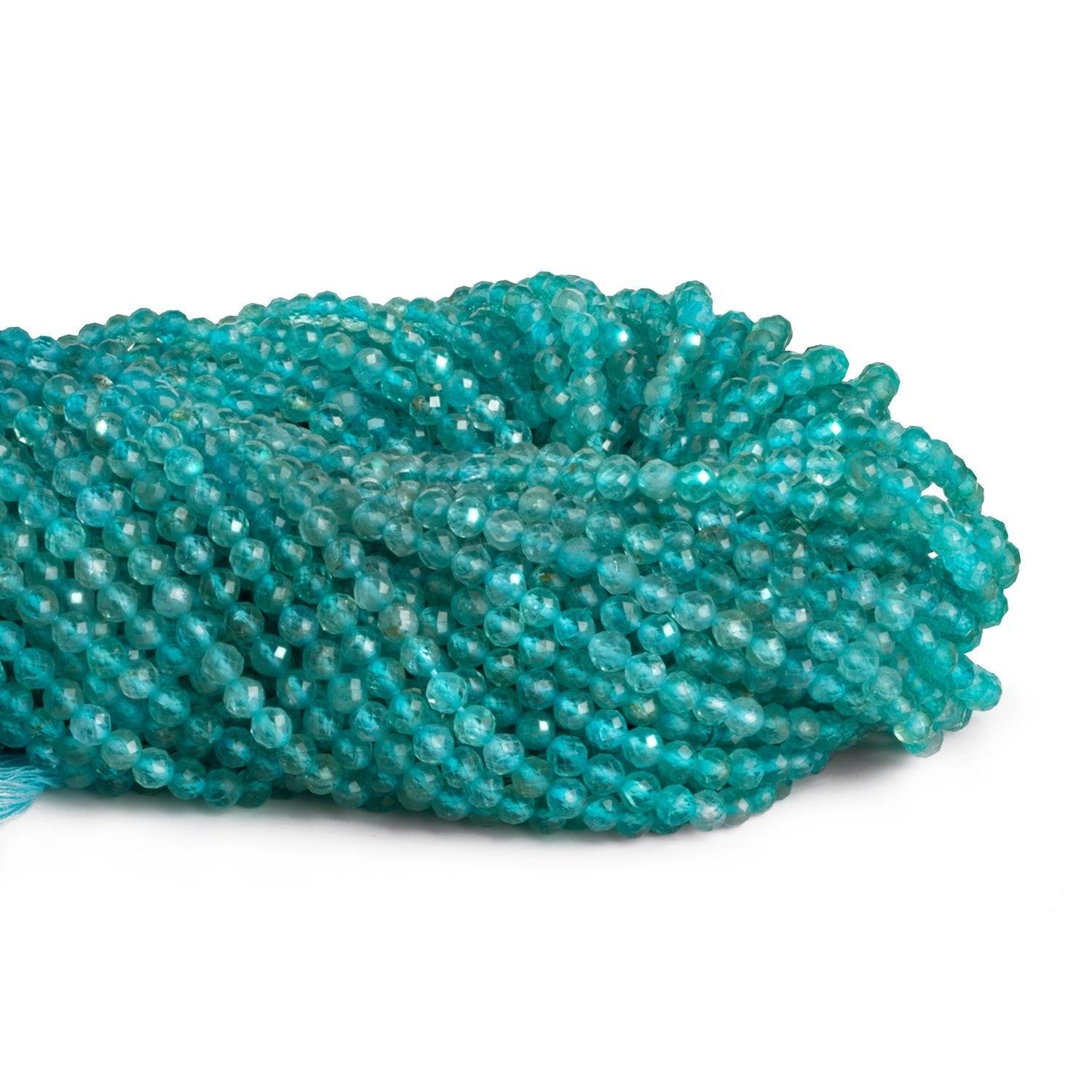 4mm Apatite Microfaceted Round Beads 12 inch 85 pieces - The Bead Traders