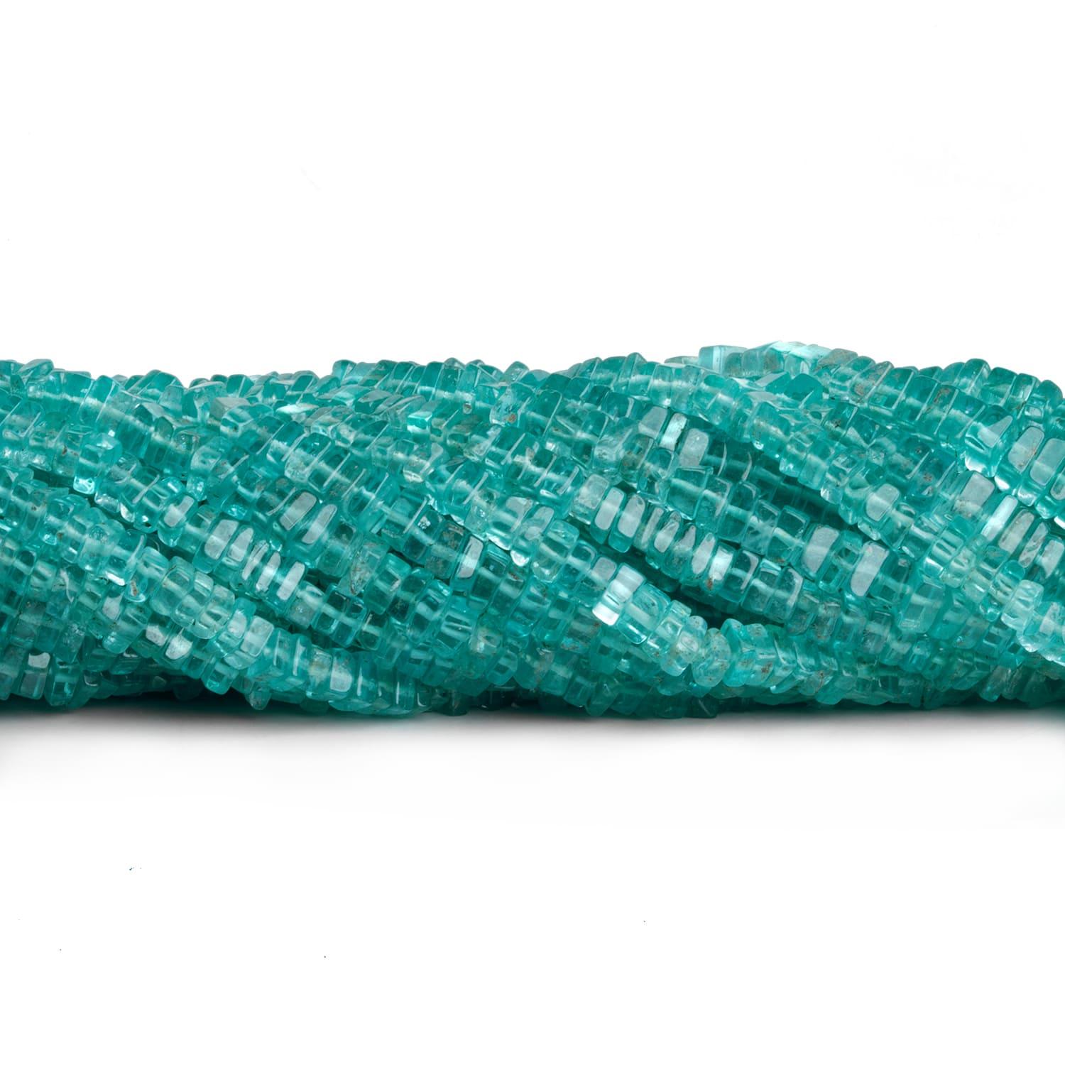 4mm Apatite Square Heishis 16 inch 200 beads - The Bead Traders