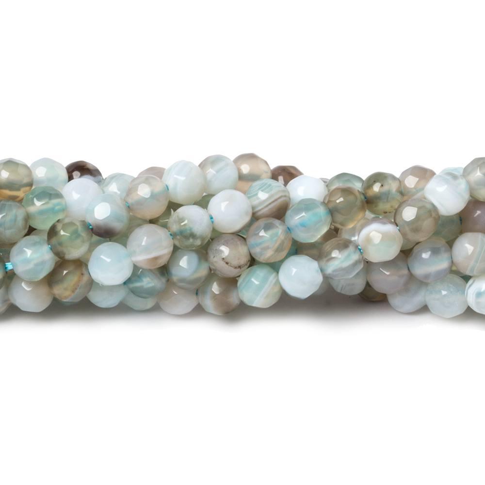 4mm Beach Chic Multi Color Agate faceted rounds 95 beads 15 inch - The Bead Traders