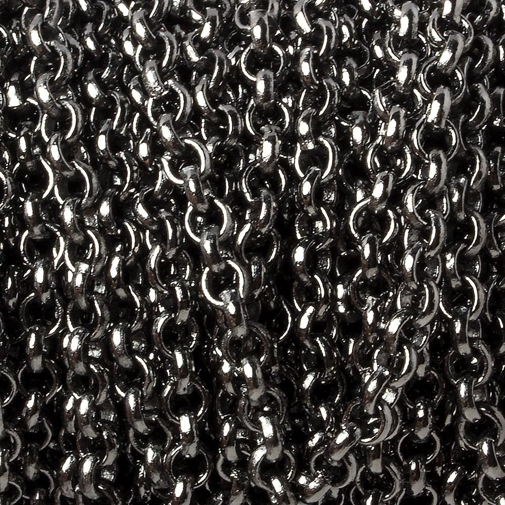 4mm Black Gold plated Rolo Link Chain by the foot - The Bead Traders