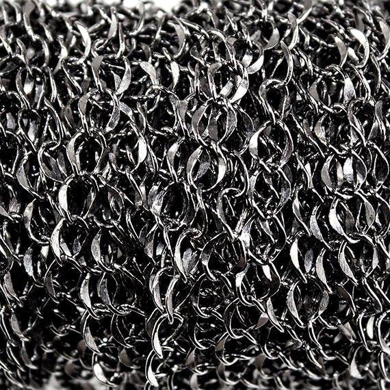 4mm Black Gold plated Twist Oval Link Chain by the Foot - The Bead Traders