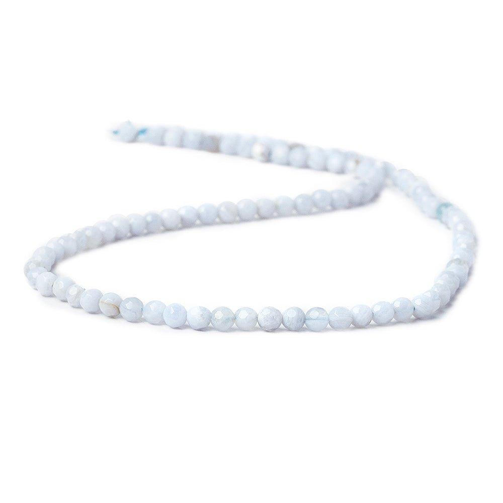 4mm Blue Lace Agate faceted rounds 16 inch 98 pieces - The Bead Traders