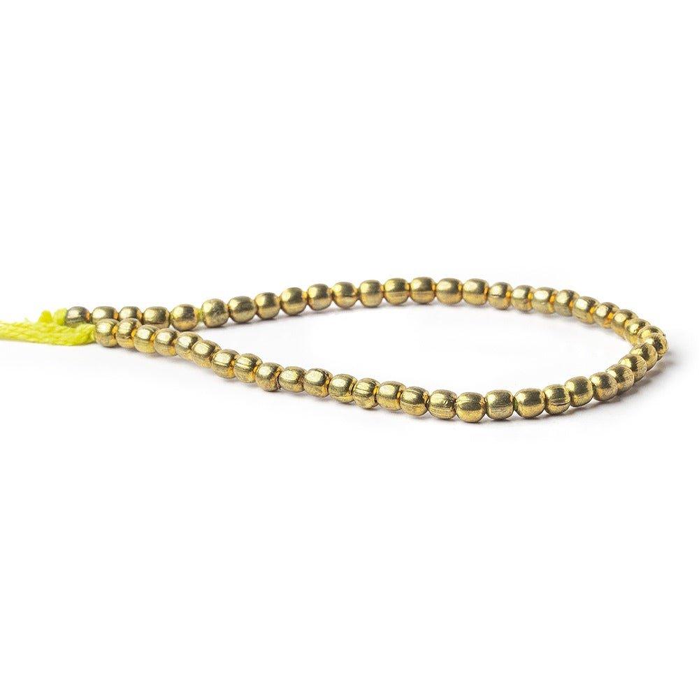 4mm Brass Plain Round Beads 8 inch 48 pieces - The Bead Traders