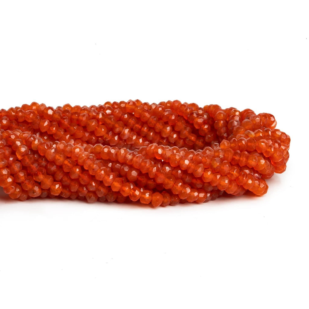 4mm Carnelian Faceted Rondelle 13 inch 120 beads - The Bead Traders