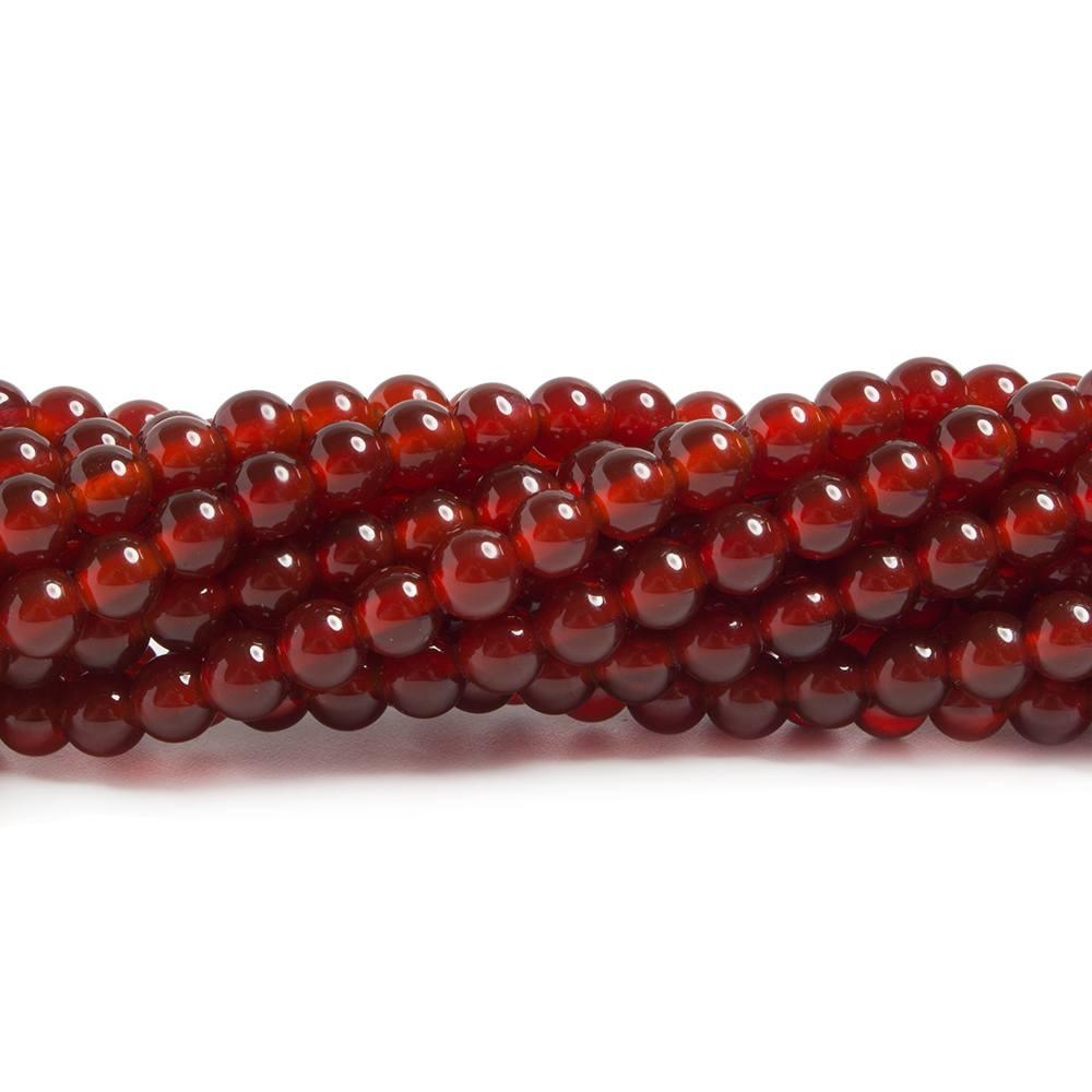 4mm Carnelian plain round beads 15 inch 95 pieces - The Bead Traders
