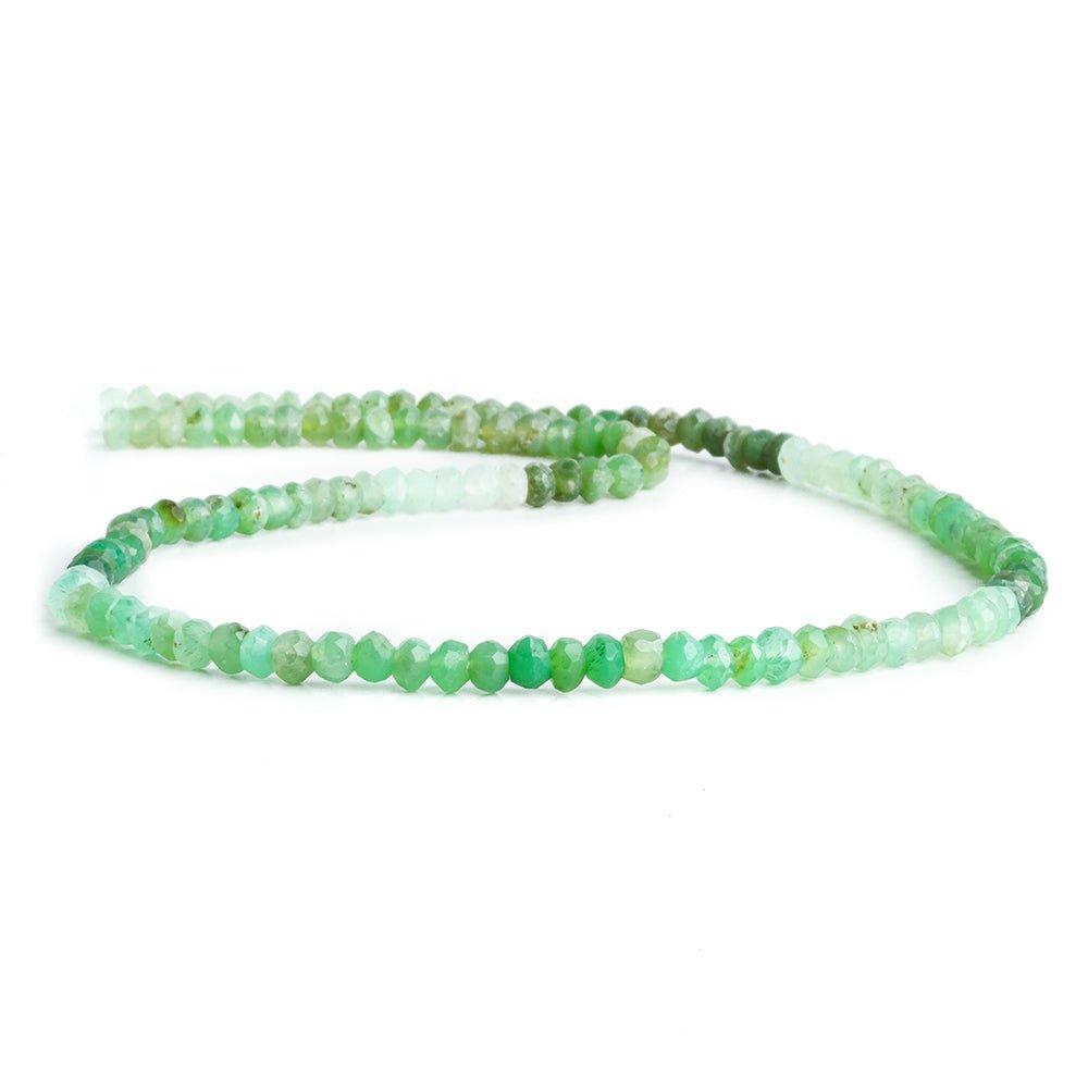 4mm Chrysoprase Faceted Rondelle Beads 14 inch 125 pieces - The Bead Traders