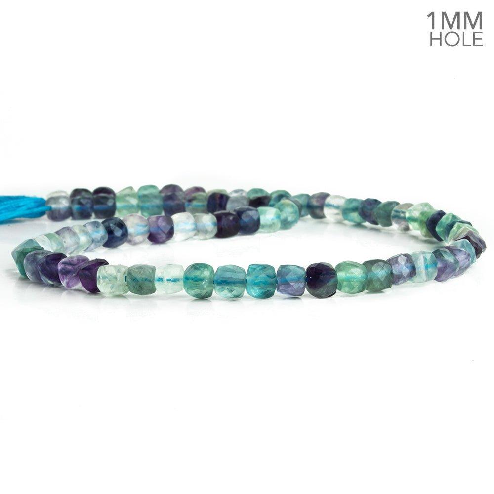 4mm Fluorite Faceted Cube Beads 12 inch 85 pieces - The Bead Traders