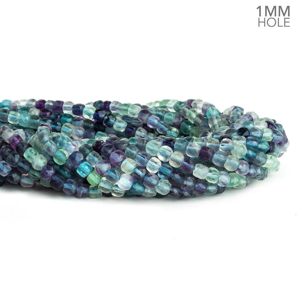 4mm Fluorite Faceted Cube Beads 12 inch 85 pieces - The Bead Traders