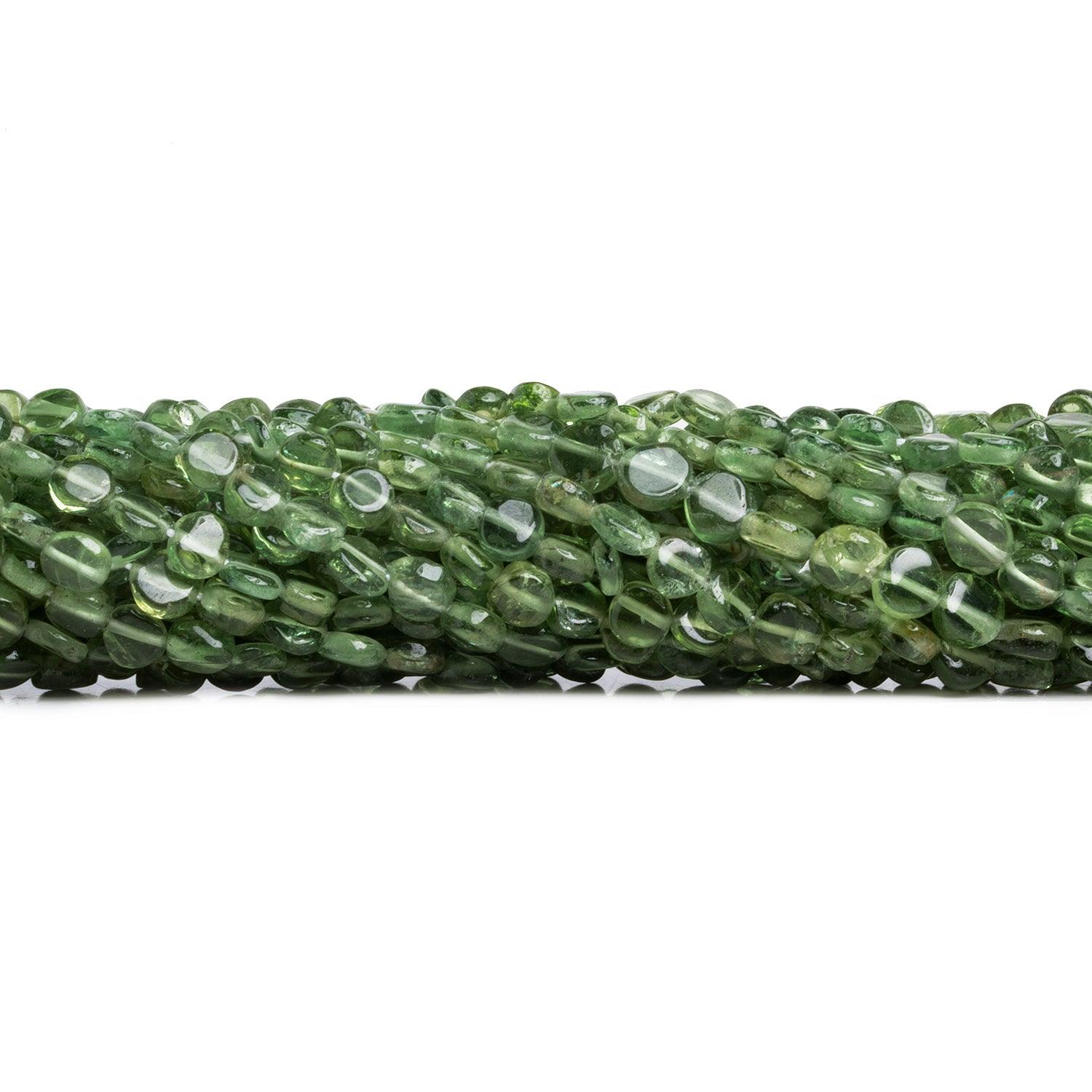 4mm Green Apatite Plain Coins 13 inch 75 beads - The Bead Traders
