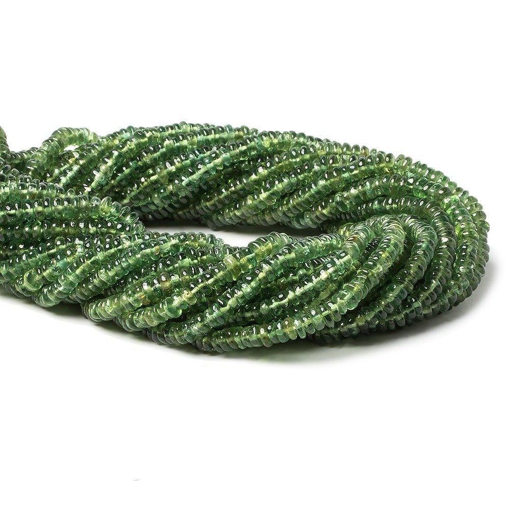 4mm Green Apatite plain rondelle Beads 13 inch 195 pieces - The Bead Traders