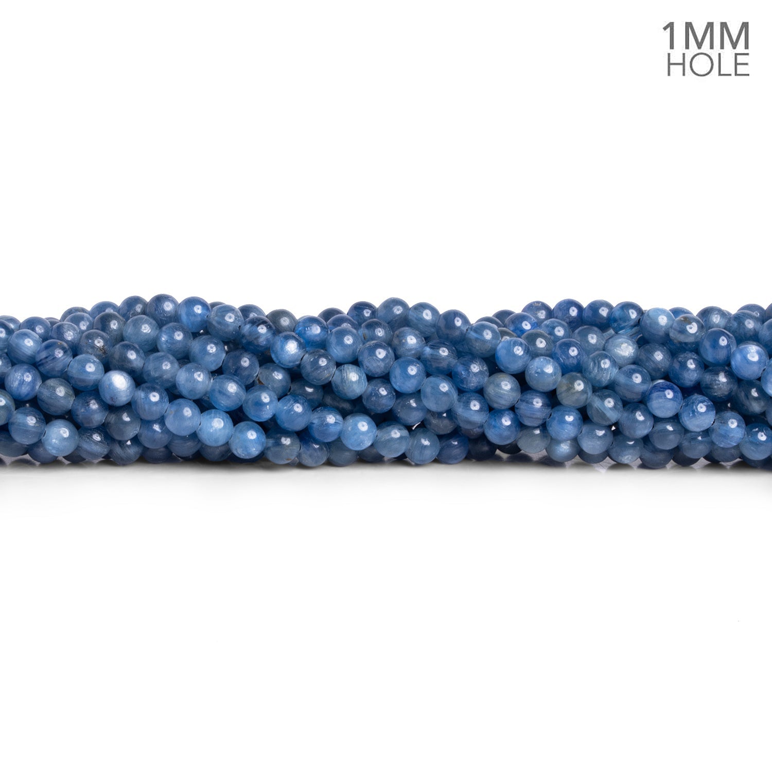 4mm Kyanite Plain Rounds 15 inch 95 beads Grade A - The Bead Traders