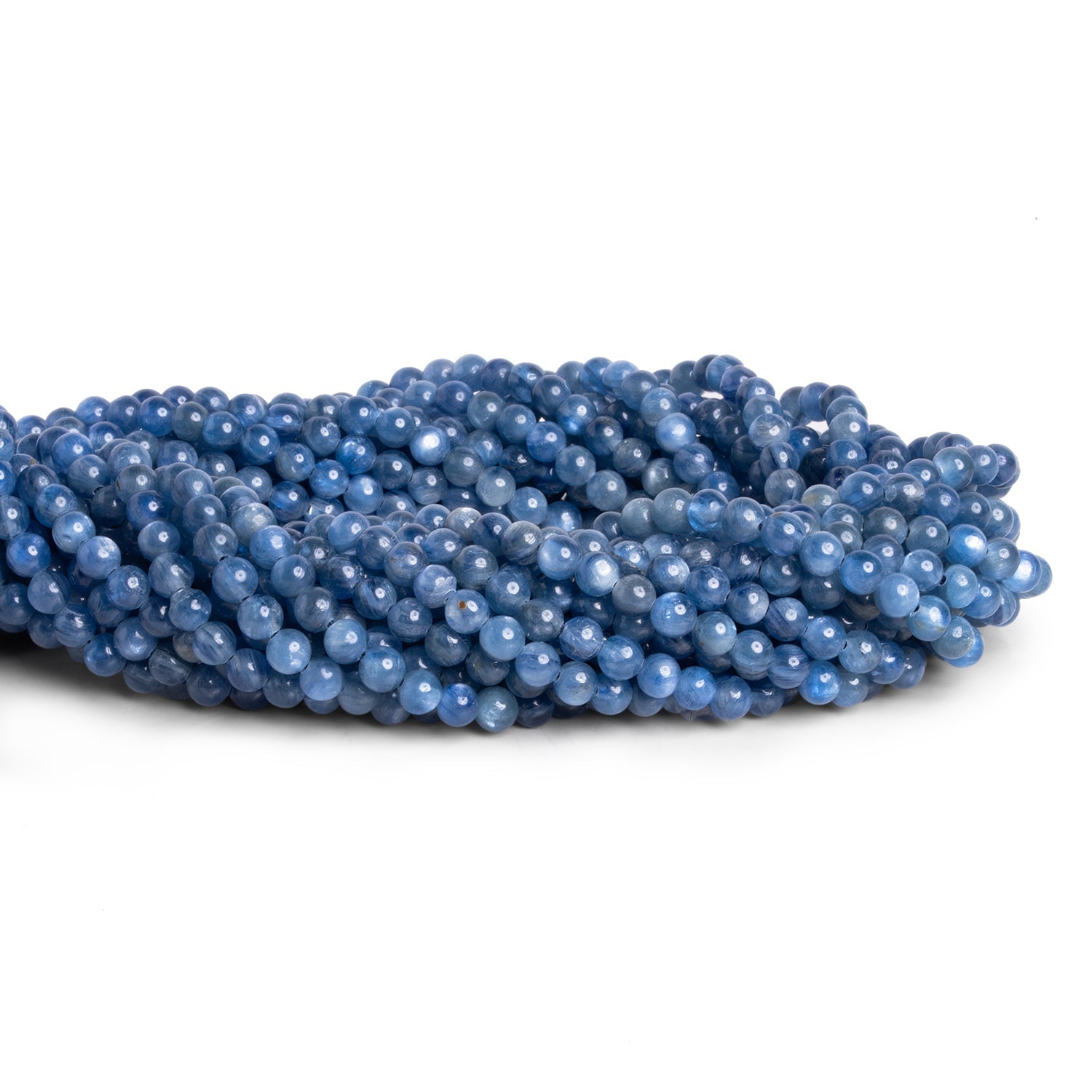 4mm Kyanite Plain Rounds 15 inch 95 beads Grade A - The Bead Traders