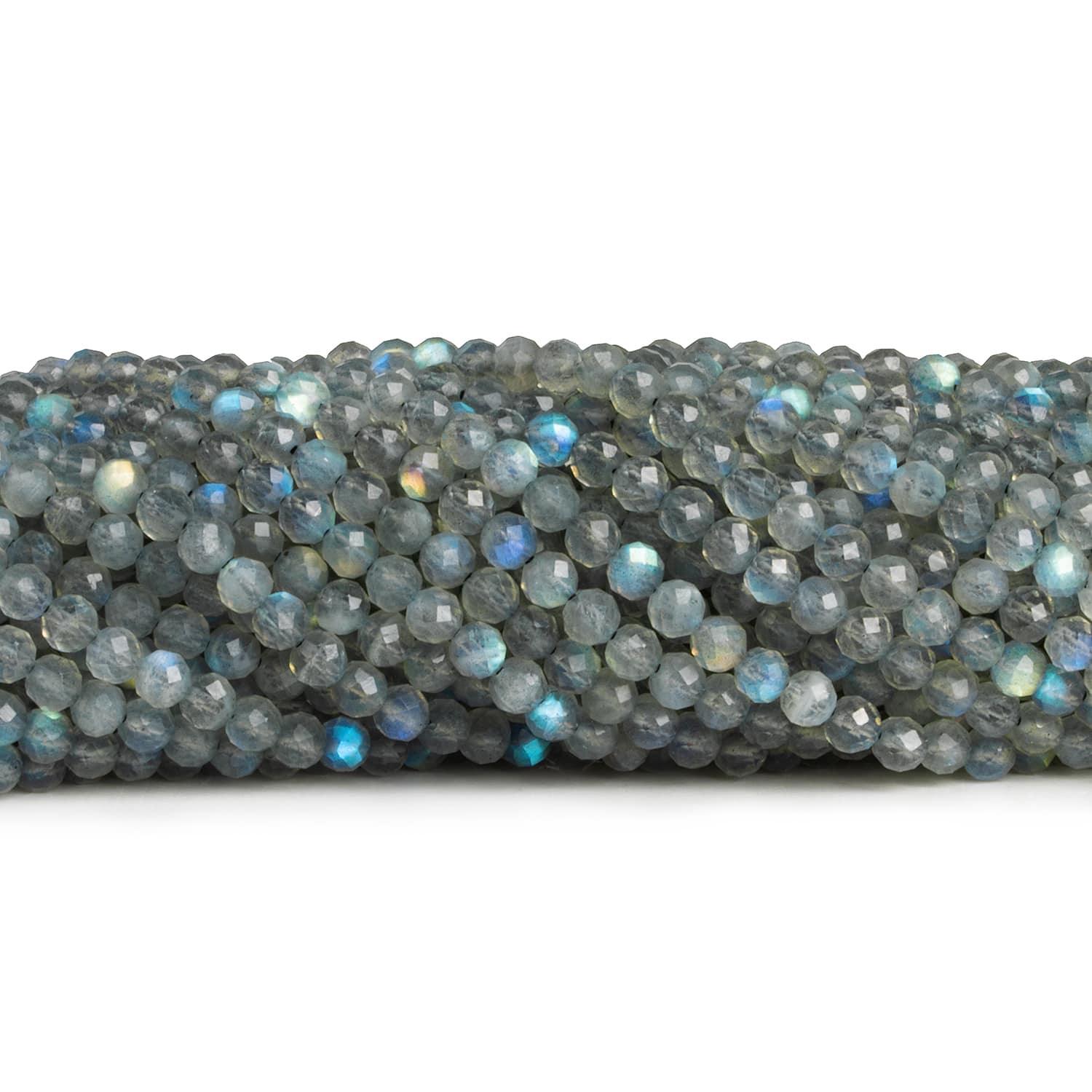 4mm Labradorite Microfaceted Round Beads 12 inch 85 pieces - The Bead Traders