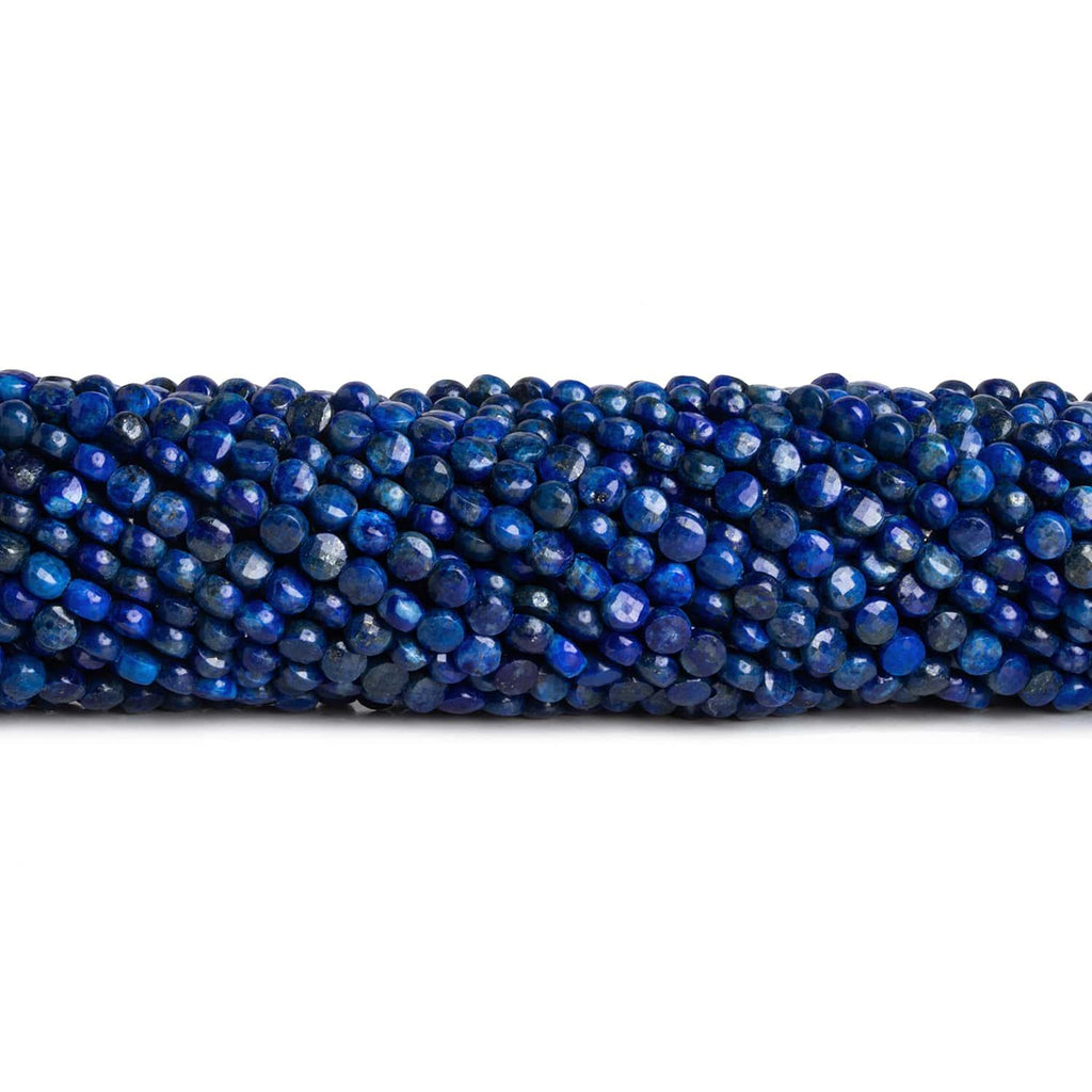 4mm Lapis Lazuli Checkerboard Microfaceted Coins 12 inch 80 pieces - The Bead Traders