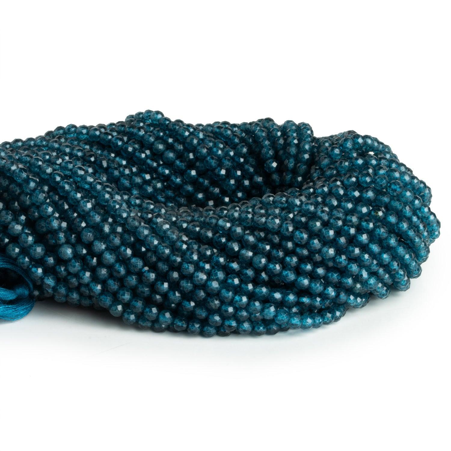 4mm London Blue Quartz Microfaceted Round Beads 12 inch 85 pieces - The Bead Traders