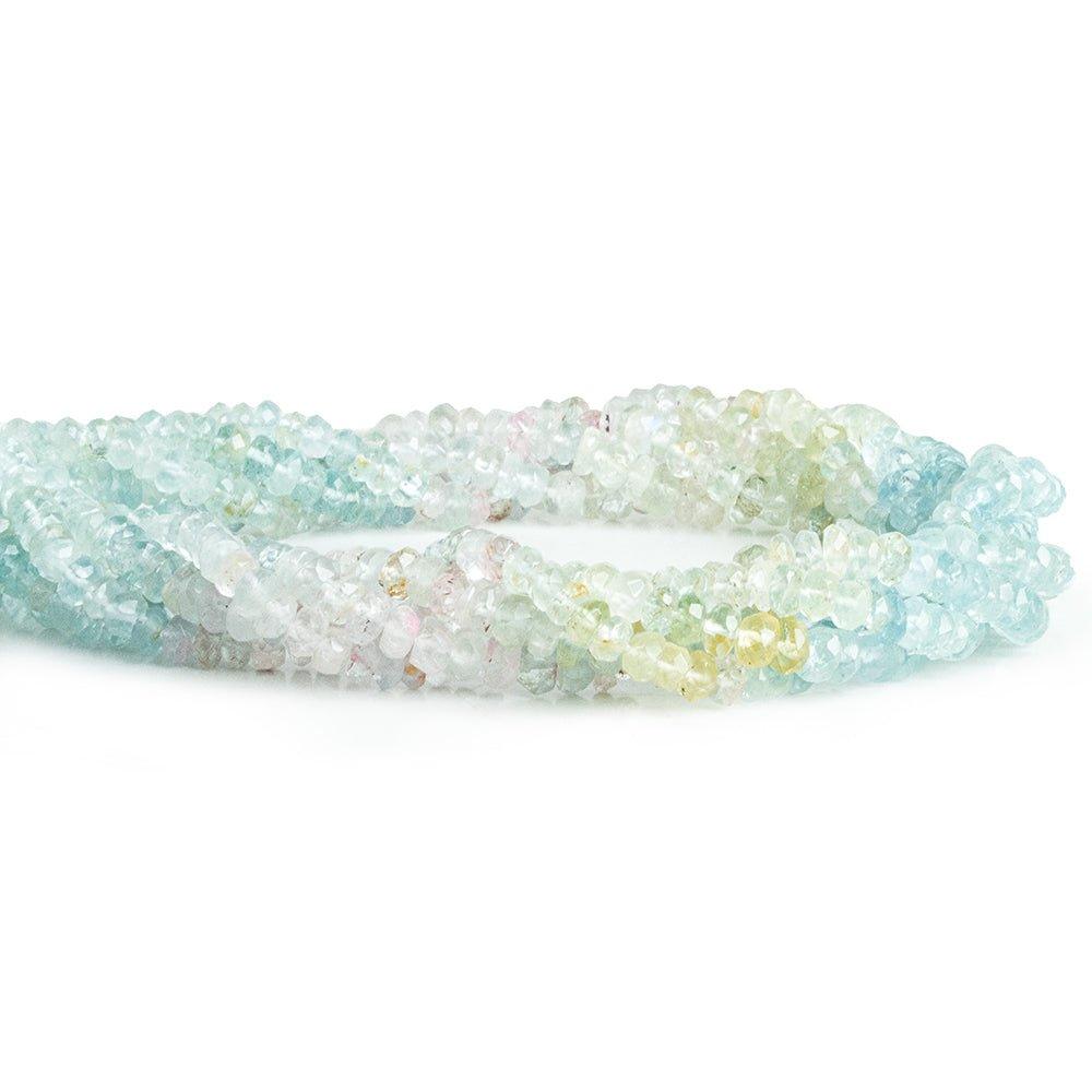 4mm Multi Beryl faceted rondelles 16 inch 182 beads - The Bead Traders