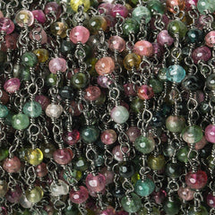 Hand wrapped Tourmaline chain