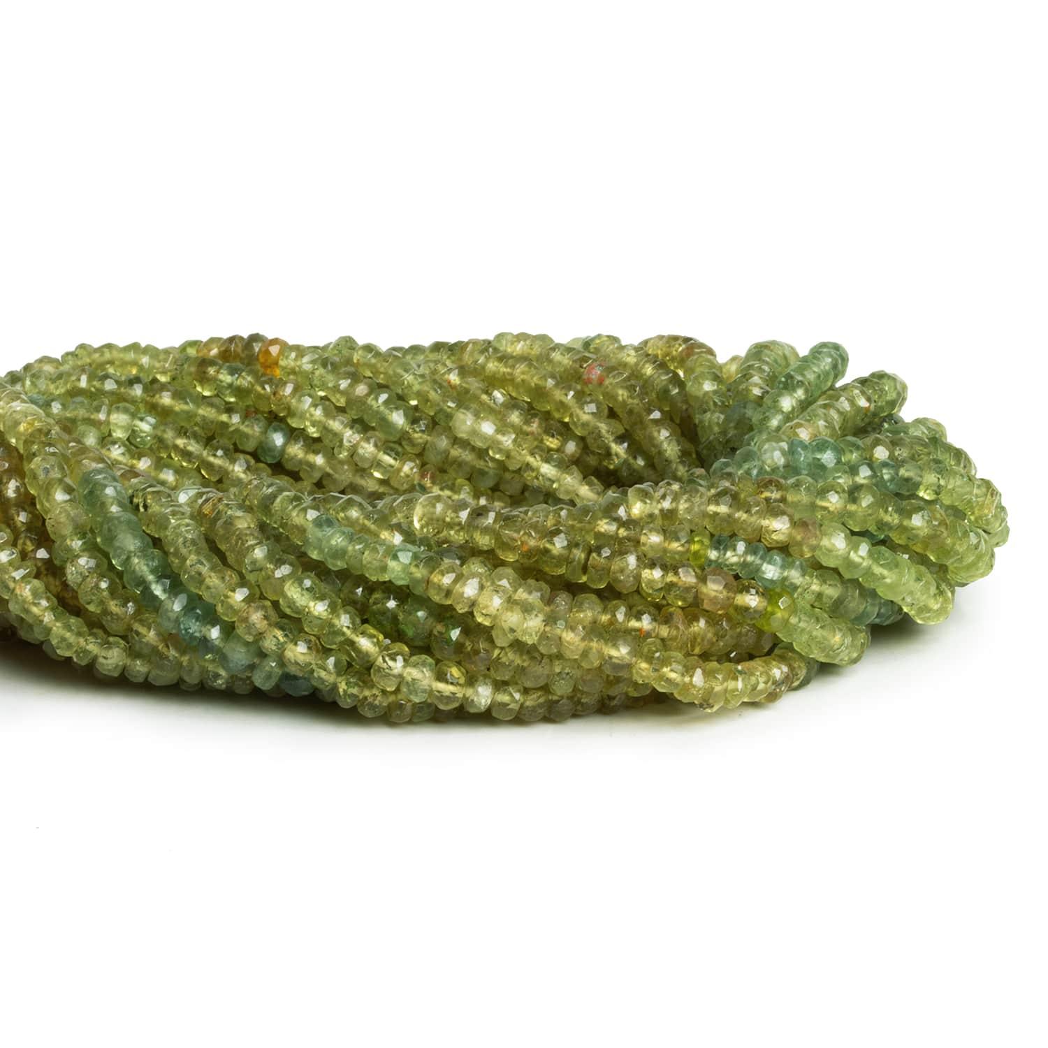 4mm Multicolor Apatite Faceted Rondelles 14 inch 135 beads - The Bead Traders