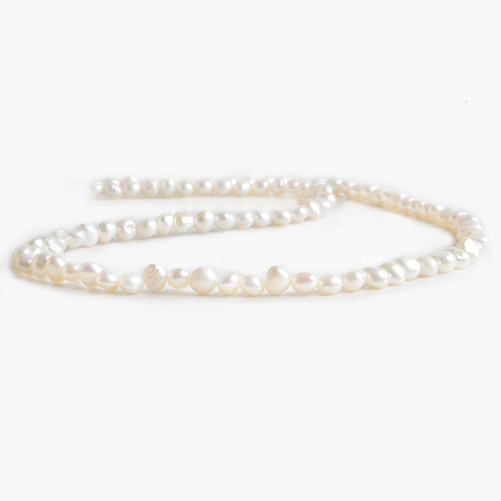 4mm Off White Baroque Freshwater Pearls 15 inch 93 pieces - The Bead Traders