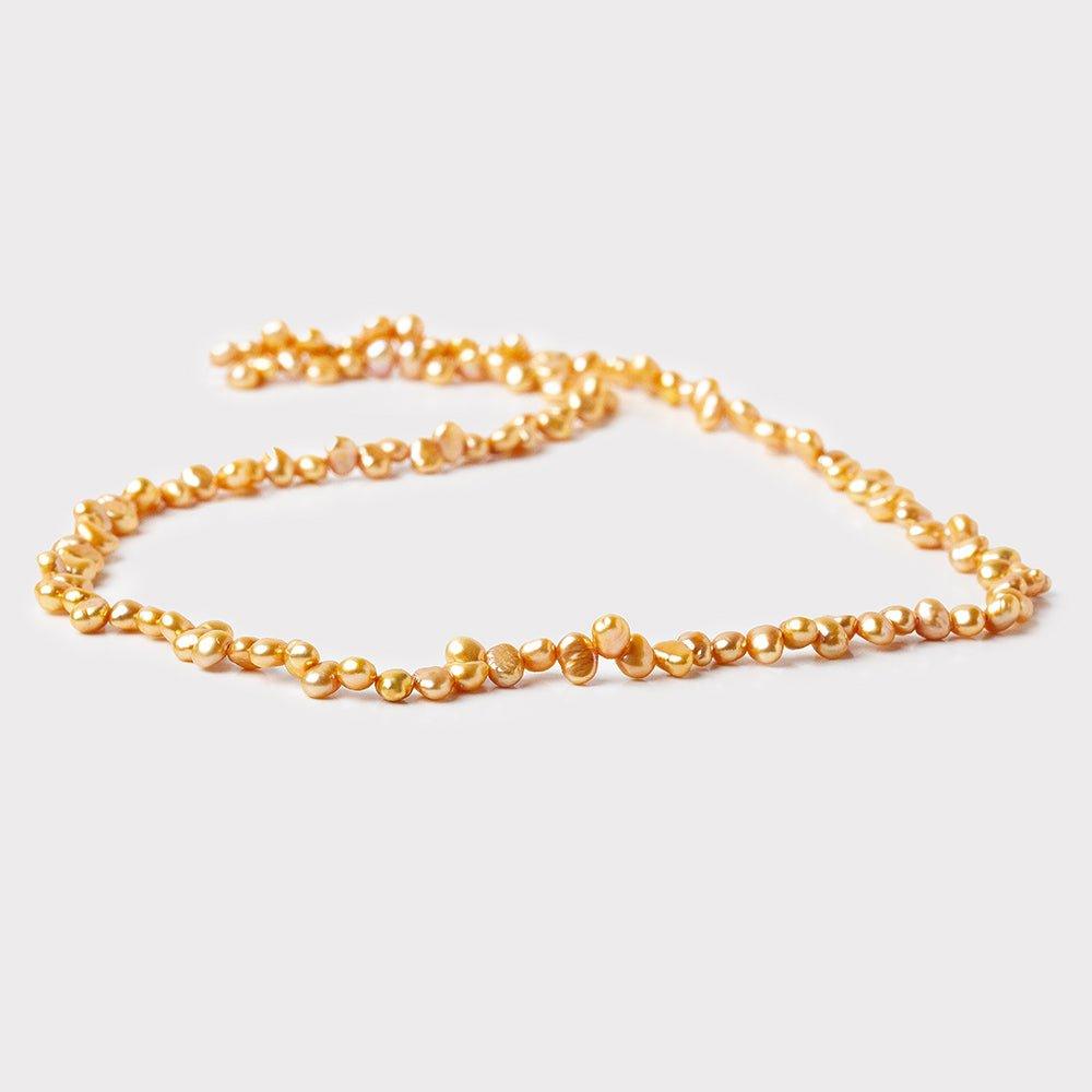 4mm Pale Gold Baroque Pearls, 15 inch - The Bead Traders
