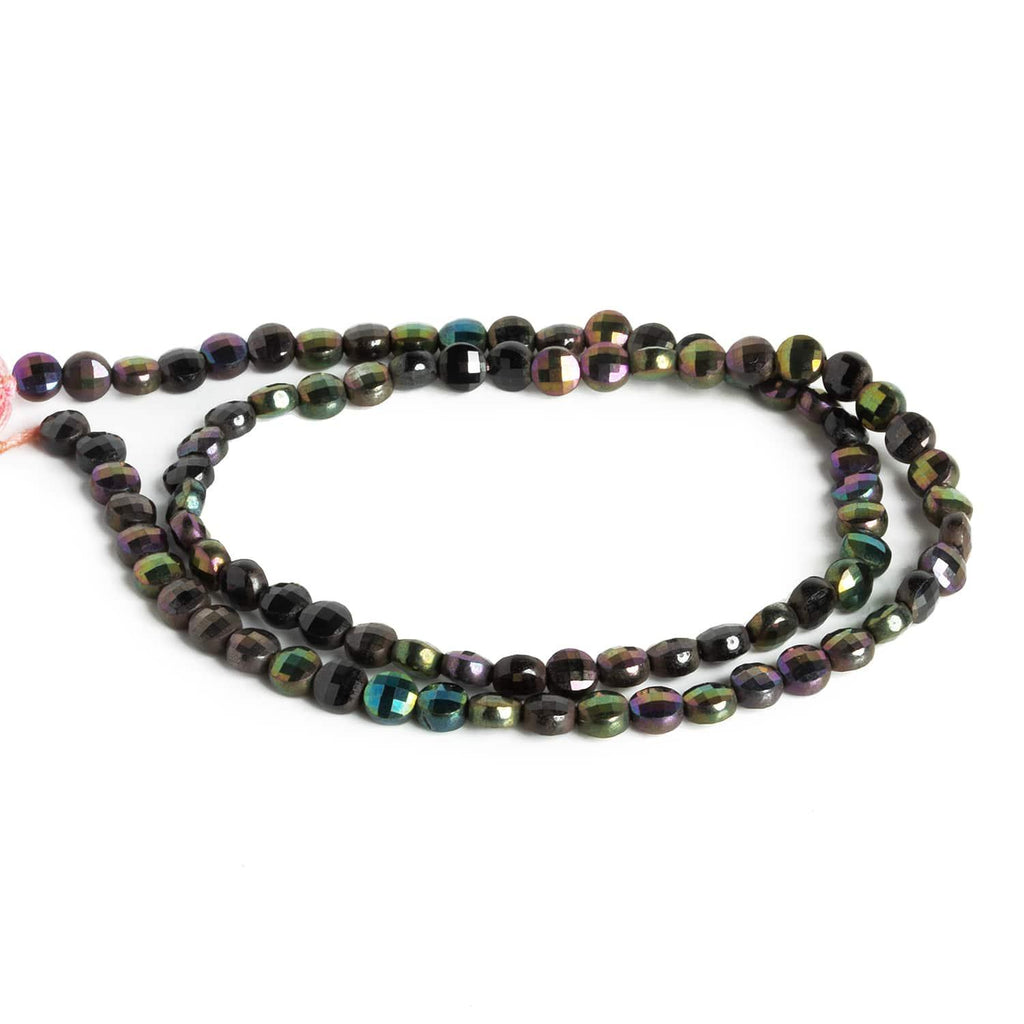 4mm Peacock Mystic Black Spinel 12 inch 80 beads - The Bead Traders