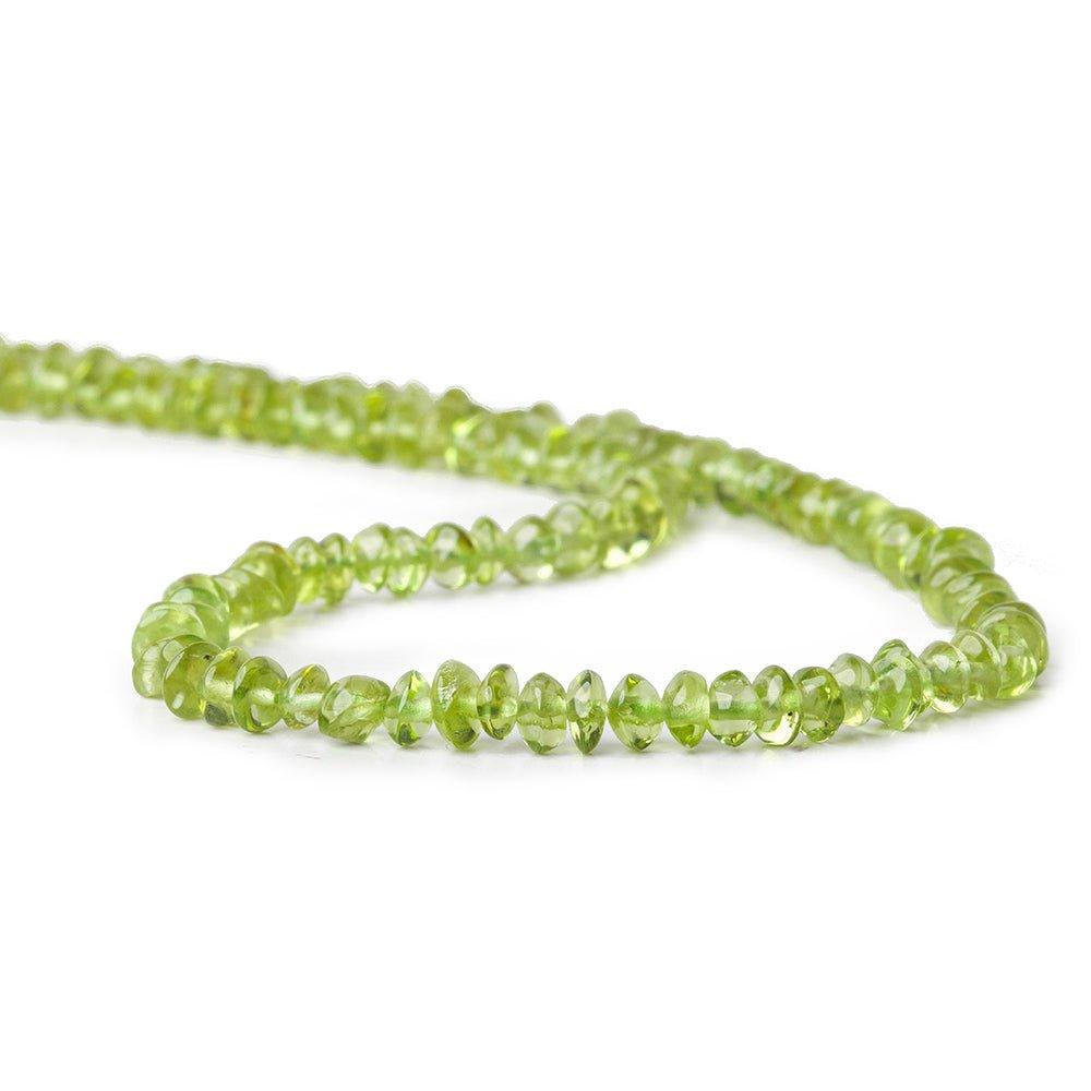 4mm Peridot Plain Rondelle Beads 13 inches 140 pieces - The Bead Traders