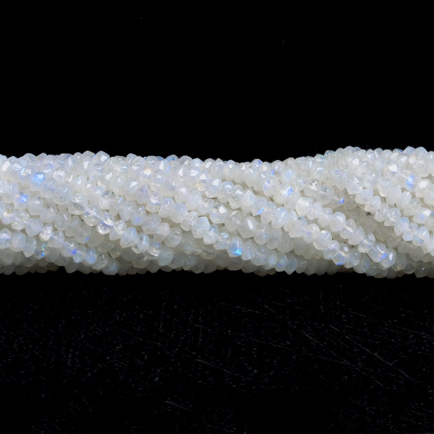 4mm Rainbow Moonstone Faceted Rondelles 12 inch 120 beads - The Bead Traders