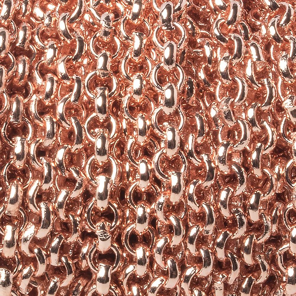 4mm Rose Gold plated Rolo Link Chain by the foot - The Bead Traders