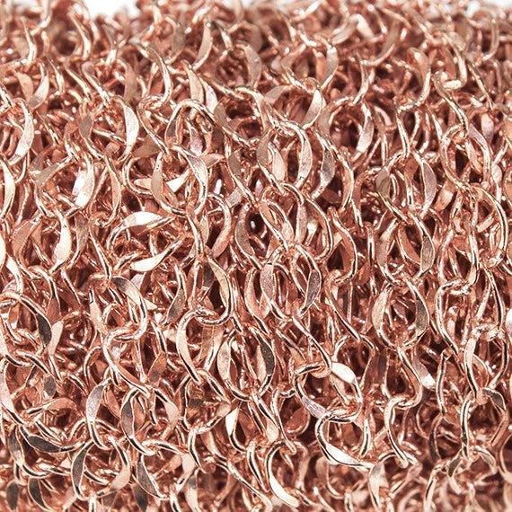 4mm Rose Gold plated Twist Oval Chain sold by the foot - The Bead Traders