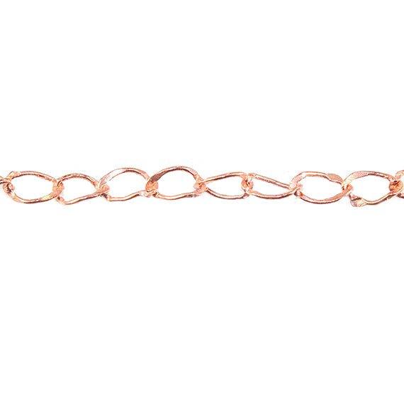 4mm Rose Gold plated Twist Oval Chain sold by the foot - The Bead Traders