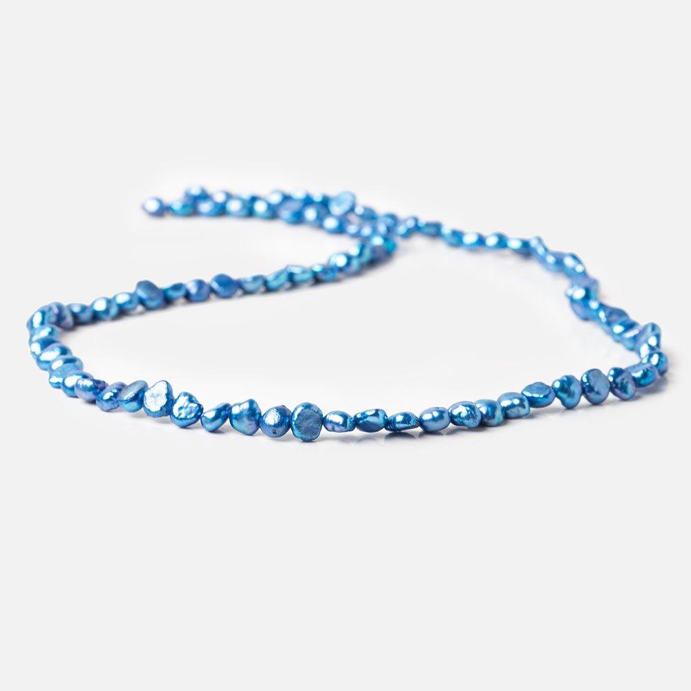 4mm Royal Blue Baroque Freshwater Pearls, 14 inch - The Bead Traders