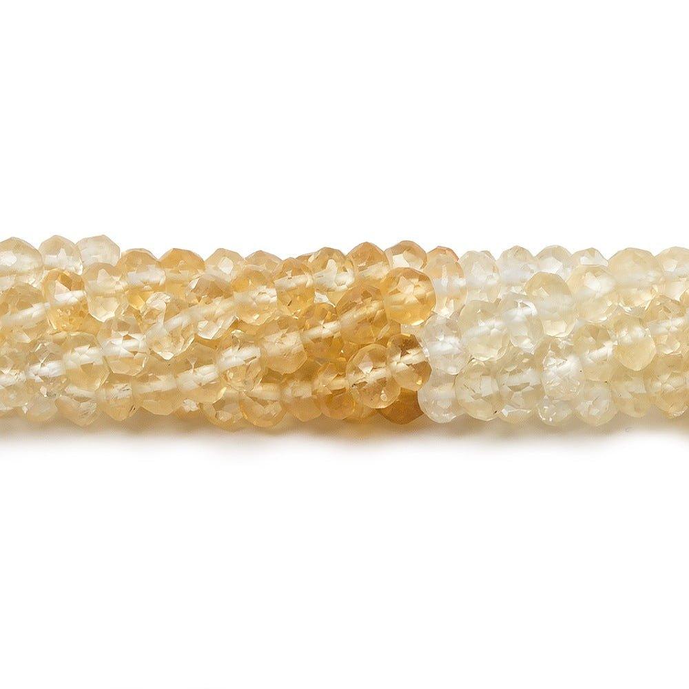 4mm Shaded Citrine faceted rondelle beads 13 inch 130 pieces - The Bead Traders