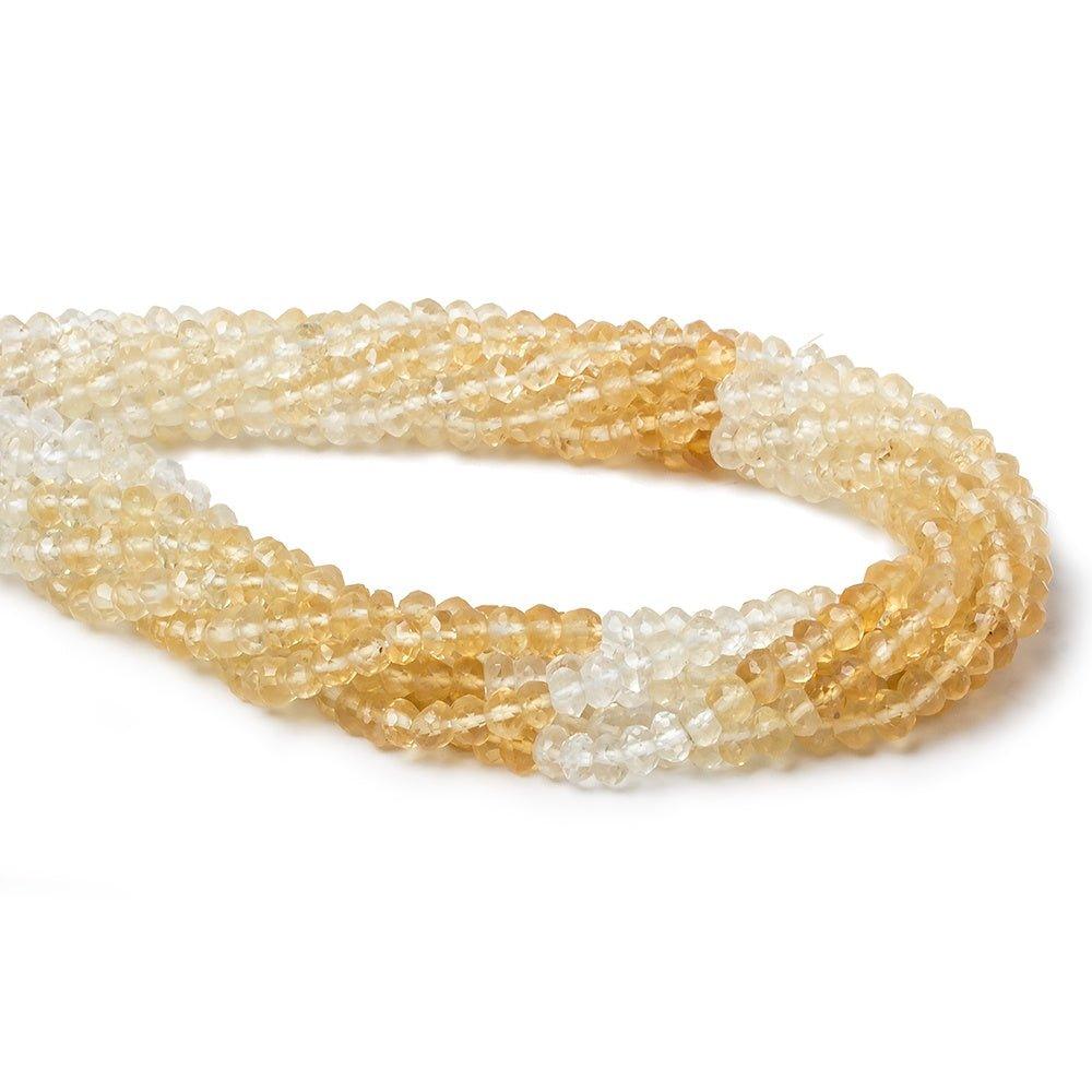 4mm Shaded Citrine faceted rondelle beads 13 inch 130 pieces - The Bead Traders