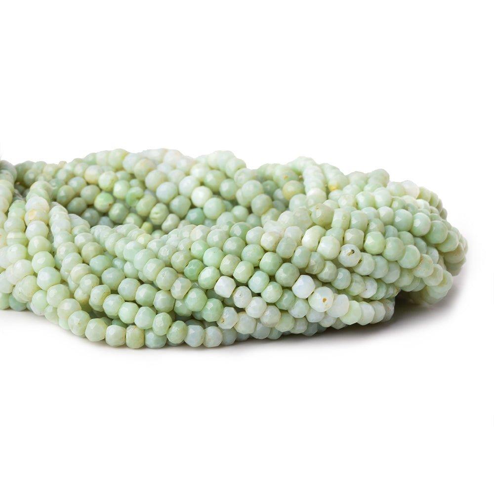 4mm Shaded Green Opal faceted rondelle beads 12.5 inch 90 pieces - The Bead Traders